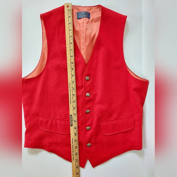 NWT 1960s Red Wool Pendleton Vest size 40 Christmas Santa Claus - Picture 6 of 7
